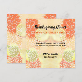 Thanksgivingen Fall Blommigt för elegantens Orange Inbjudningar