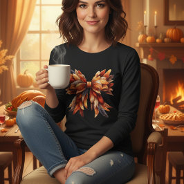 Thanksgivingen Fall Feather Bow Höger Färg T Shirt