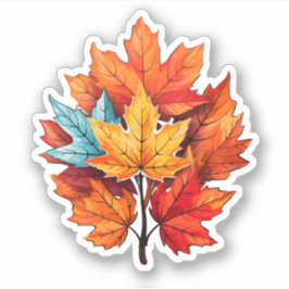 Thanksgivingen Fall Maple för Löv på coola hösten  Klistermärken