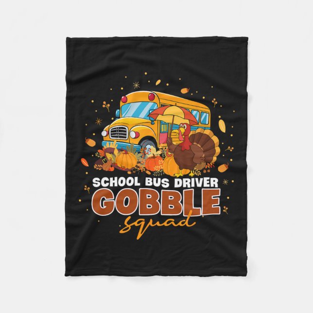 Thanksgivingen Fall P för drivrutin för Buss, gobb Fleecefilt (Framsidan)
