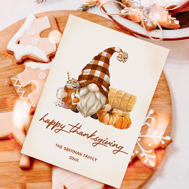 Thanksgivingen Fall Pumpkin Gnomes Julkort
