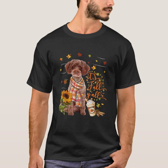 Thanksgivingen Fall Y All RED Schnoodle Hund T Shirt (Framsida)