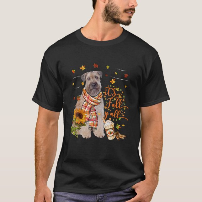 Thanksgivingen Fall Y All Wheaten Terrier Hund T Shirt (Framsida)