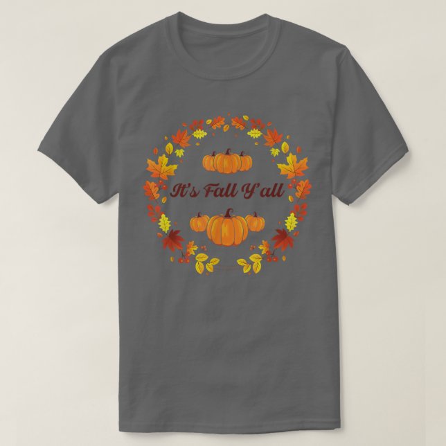 Thanksgivingen Fall Yall Pumpkin Autumn Löv T Shirt (Design framsida)