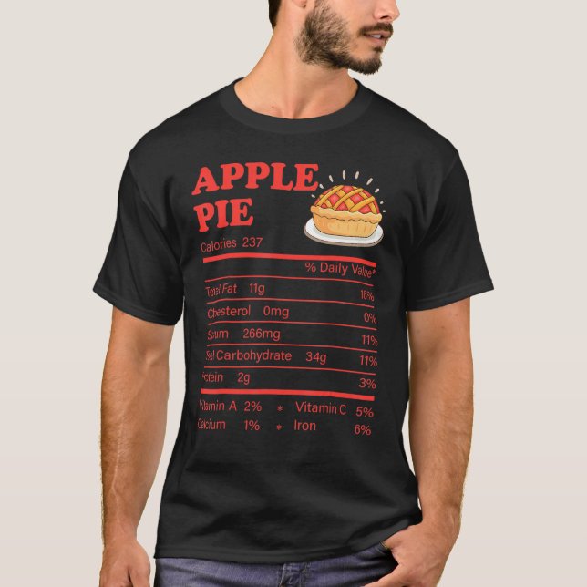 Thanksgivingen Familjemat för Apple Paj Nutrition  T Shirt (Framsida)
