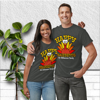 Thanksgivingen för Cute Personlig Family Shirts T Shirt