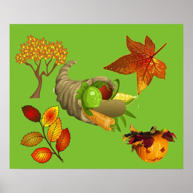 Thanksgivingen för höst färger kopiering poster (Framsidan)