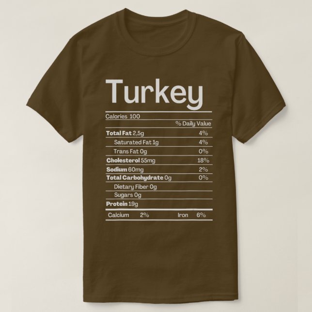 Thanksgivingen för näringsämnen i Turkiet FactsFun T Shirt (Design framsida)