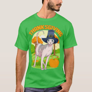 Thanksgivingen för sfärisk katt Pilgrim-Perfekten T Shirt