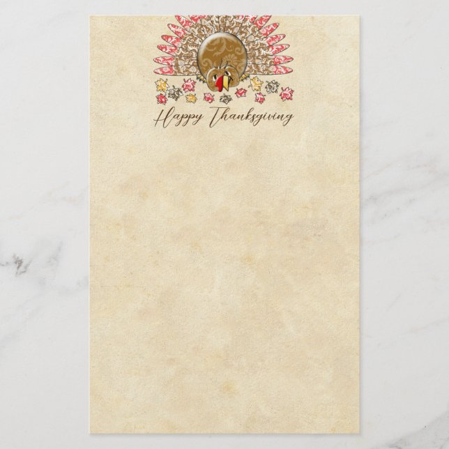 Thanksgivingen för Tecknad i Turkiet Brevpapper (Framsida)