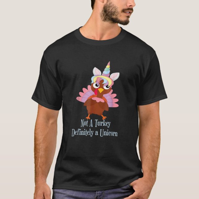 Thanksgivingen för Turkiet-kamouflera Unicorn T Shirt (Framsida)