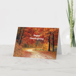 Thanksgivingen Foto på motorvägen Träd på hösten Helgkort