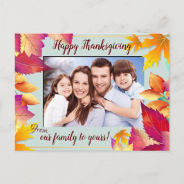 Thanksgivingen Fotofärgade Löv i din familj Helg Vykort