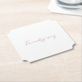 Thanksgivingen Friendsgiving Fall Cinnamon Text Underlägg Papper