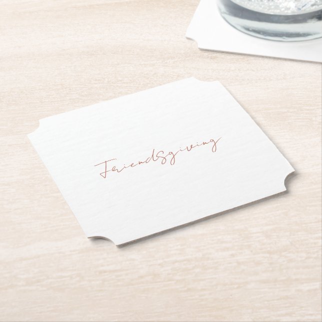 Thanksgivingen Friendsgiving Fall Cinnamon Text Underlägg Papper (Vinklad)