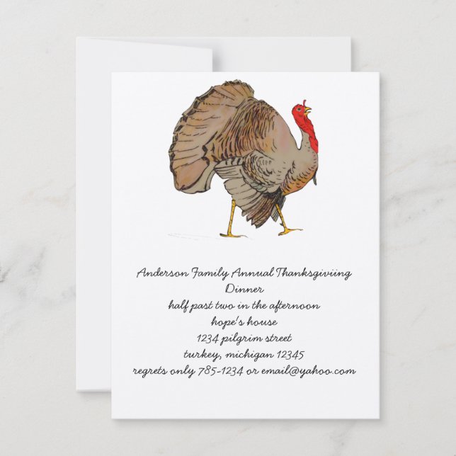 Thanksgivingen fullt Turkiet Inbjudningar (Framsida)