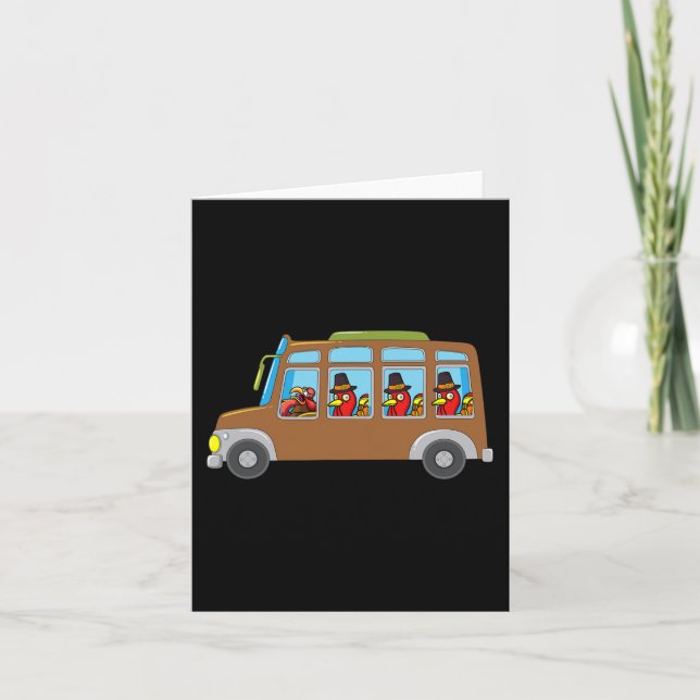 Thanksgivingen Funny Fa i Riding School Buss Kort (Framsida)