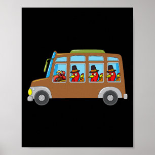 Thanksgivingen Funny Fa i Riding School Buss Poster