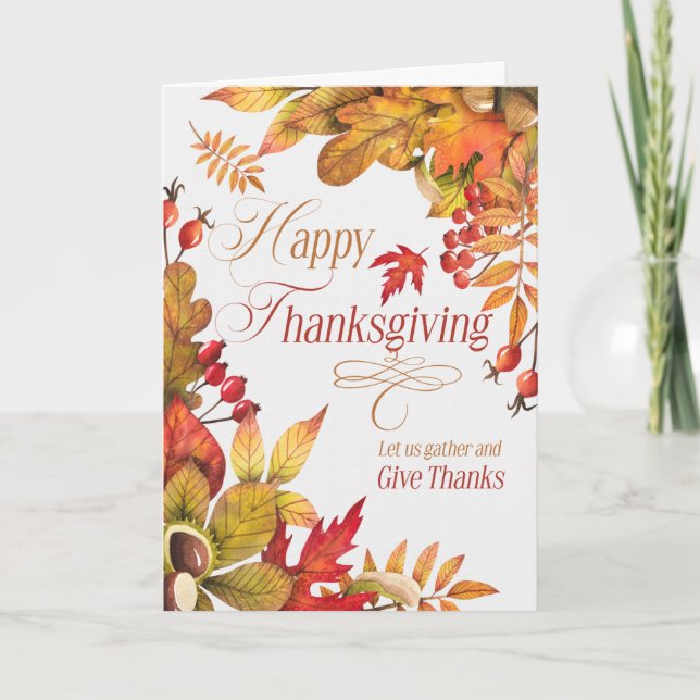 Thanksgivingen ge Tack för välsignelser hösten Helgkort (Framsida)