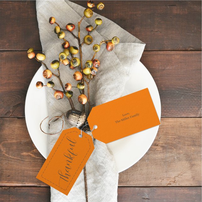 Thanksgivingen ger ett anpassat namn som minimalis presentetikett (Skapare uppladdad)
