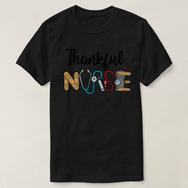 Thanksgivingen Gi för välsignad sjuksköterska/höst T Shirt (Design framsida)