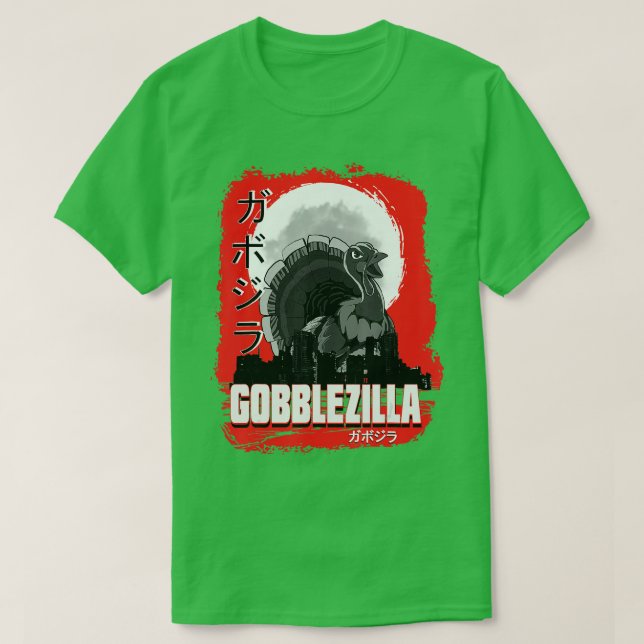 Thanksgivingen Gobblezilla 3 i Turkiet T Shirt (Design framsida)