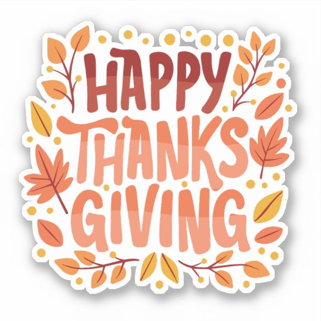 Thanksgivingen happy thanksgiving klistermärken (Framsida)