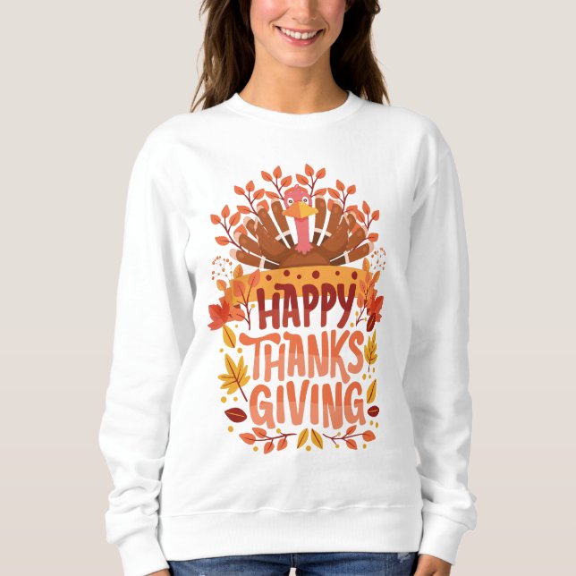 Thanksgivingen happy thanksgiving t shirt (Framsida)