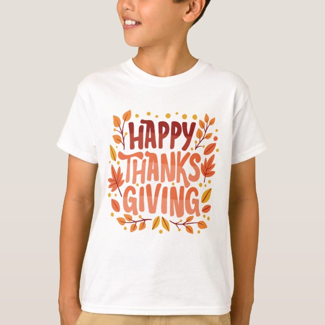 Thanksgivingen happy thanksgiving t shirt (Framsida)