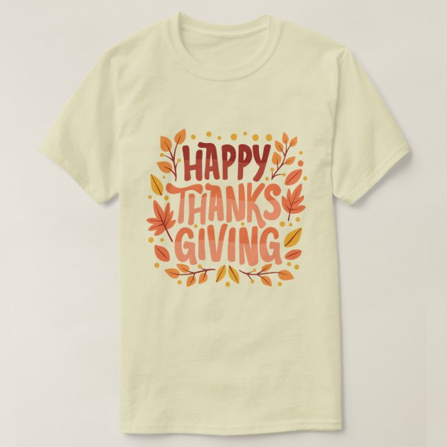 Thanksgivingen happy thanksgiving t shirt (Design framsida)