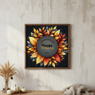 Thanksgivingen Höst löv med stor spridning Poster