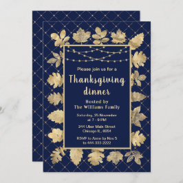 Thanksgivingen Hösten Guld Löv  - innerflottan Inbjudningar