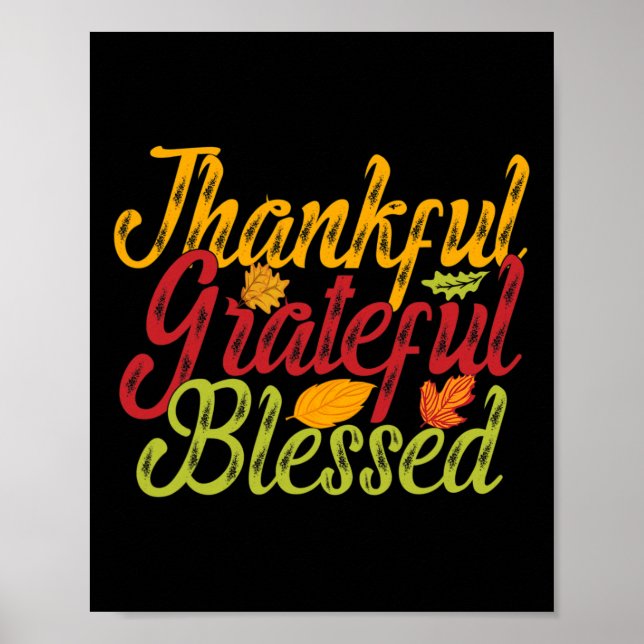Thanksgivingen Höstfallfamilj Poster (Framsidan)