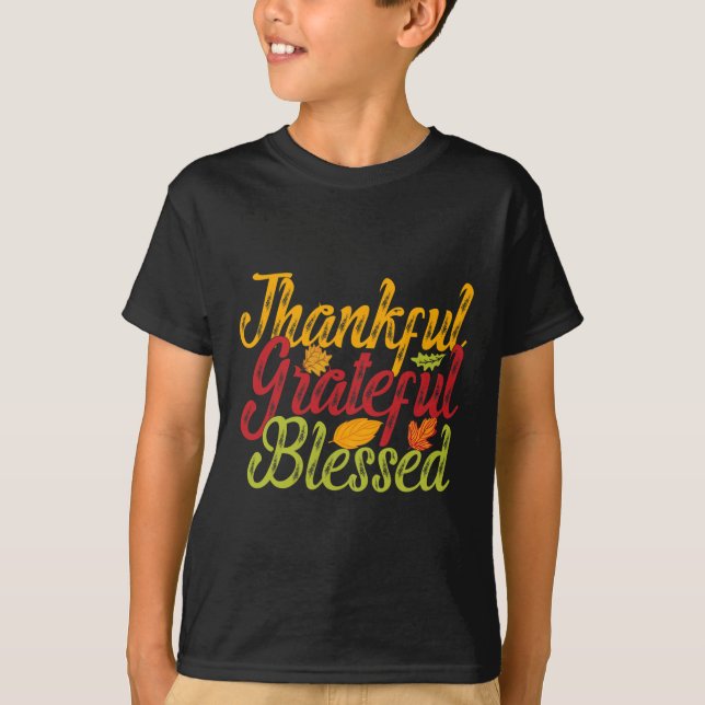 Thanksgivingen Höstfallfamilj T Shirt (Framsida)