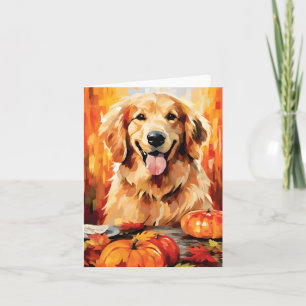 Thanksgivingen Hösthösten för Golden Retriever Kort