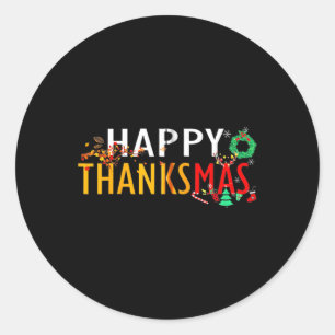 Thanksgivingen Jul Lycklig Thanksmas 2023 Runt Klistermärke