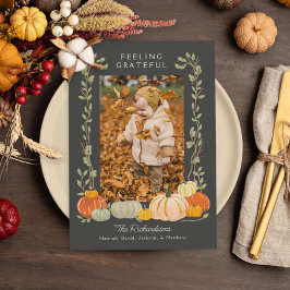 Thanksgivingen känner sig tacksam för Photo Julkort