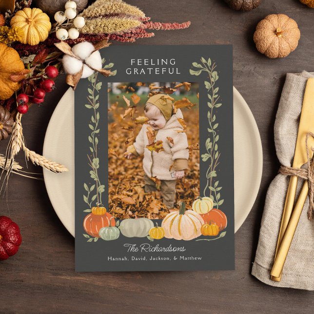 Thanksgivingen känner sig tacksam för Photo Julkort (Skapare uppladdad)