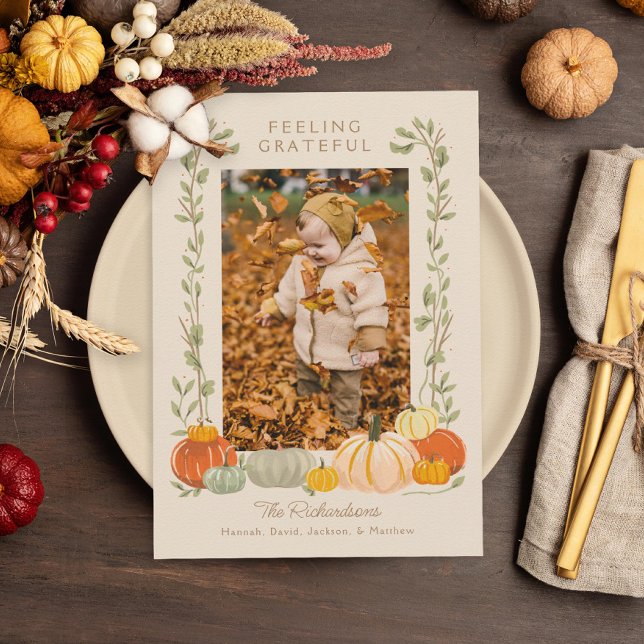 Thanksgivingen känner sig tacksam för Photo Julkort (Skapare uppladdad)