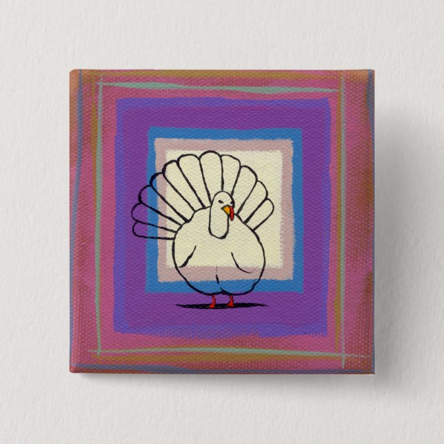 Thanksgivingen klämmer fast unikt färgrikt modernt knapp (Framsida)