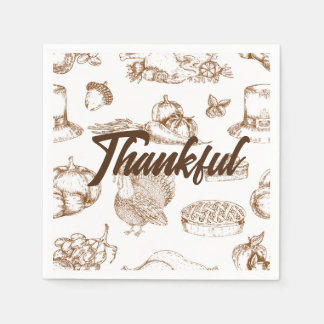 Thanksgivingen Klassisk Vintage - minimalistisk Ru Pappersservett