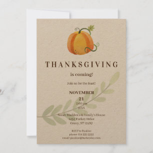 Thanksgivingen kommer! Dinner Pumpkin-Kraft Inbjudningar