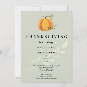 Thanksgivingen kommer! Middagspumpkin V3 Inbjudningar