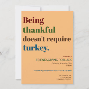 Thanksgivingen kräver inte kalkoner julkort