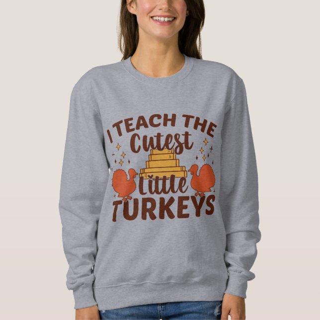 Thanksgivingen Lärare Cutest Little Turkey T Shirt (Framsida)