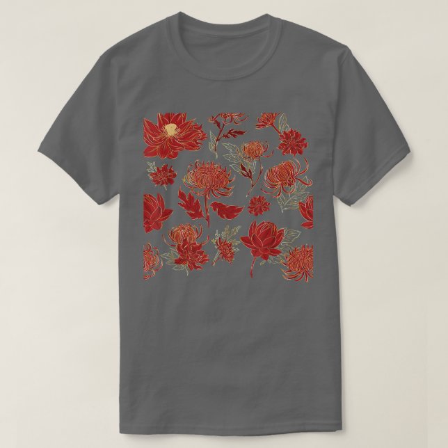 Thanksgivingen Lotus Flower Fall Hösthösten Mönste T Shirt (Design framsida)