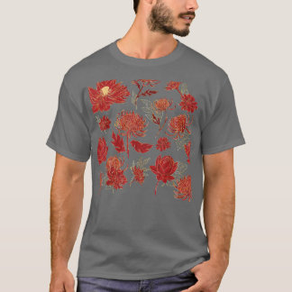 Thanksgivingen Lotus Flower Fall Hösthösten Mönste T Shirt