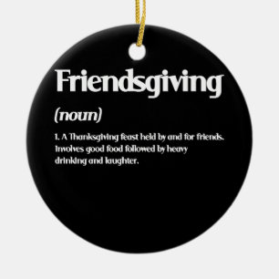 Thanksgivingen lycklig Friendsgiving Definition Julgransprydnad Keramik