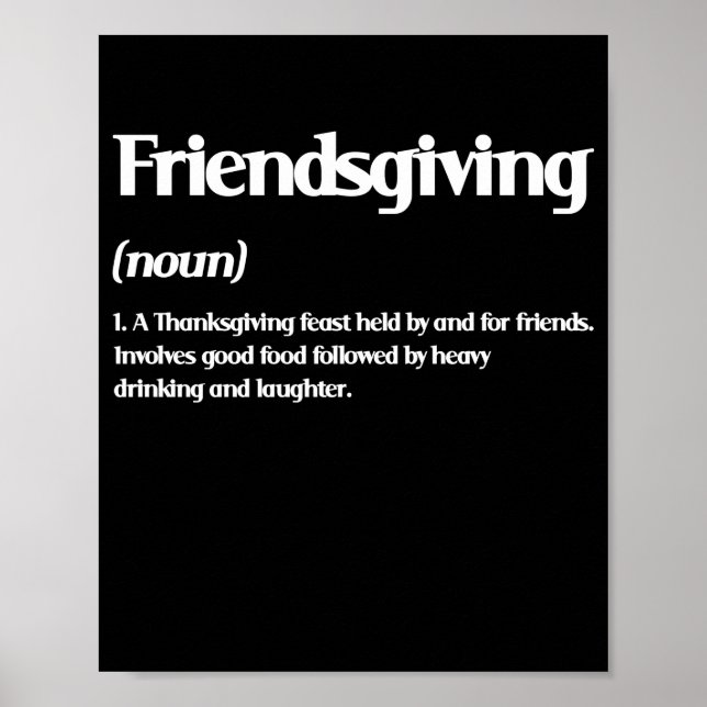 Thanksgivingen lycklig Friendsgiving Definition Poster (Framsidan)