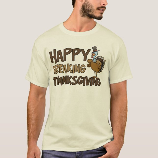 Thanksgivingen Lycklig T-shirt (Framsida)